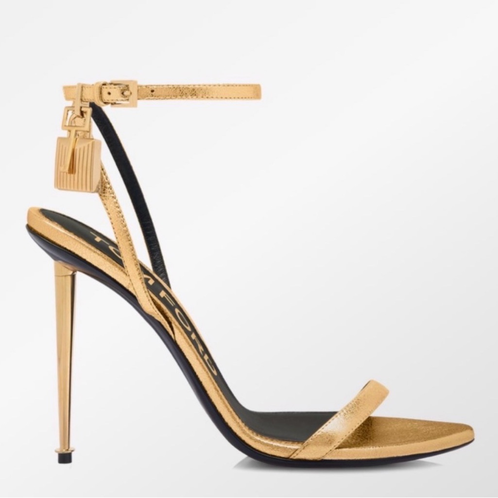 Tom Ford Lock Metallic Heels
